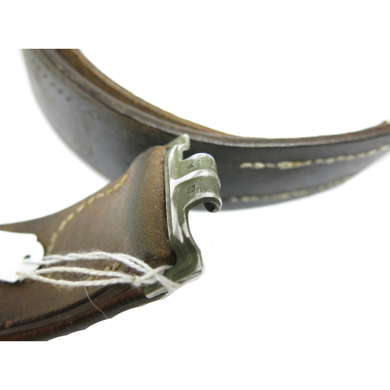 Ceinturon cuir Allemand original 1938 crochet alu ref 123