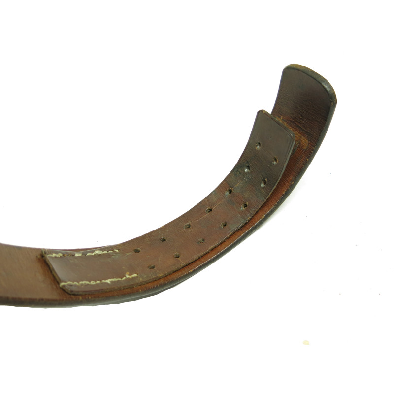 Ceinturon cuir Allemand original 1938 crochet alu ref 123