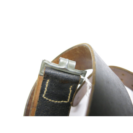 Ceinturon cuir Allemand original 1944 crochet acier ref 166