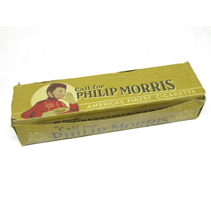 Boite carton vide original pour  cigarettes Philipp Morris  US ww2  ref 22