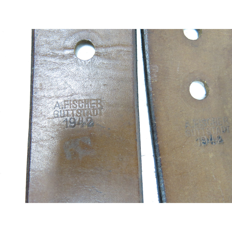 Paire de bretelles cuir sac Tonister Allemand ww2 ref 896 