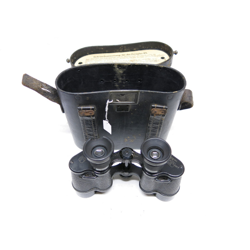 Paire de jumelles Allemande 1917 Carl Zeiss Jena 6 x 24 avec etui cuir ref 33