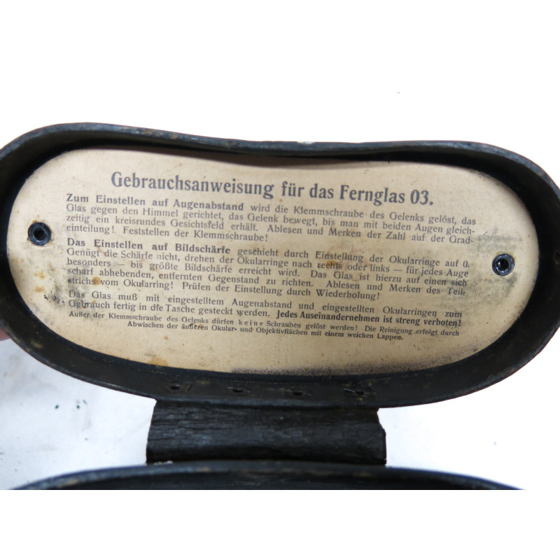 Paire de jumelles Allemande 1917 Carl Zeiss Jena 6 x 24 avec etui cuir ref 33