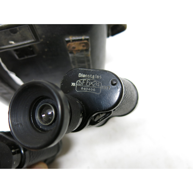 Paire de jumelles Allemande 1917 Carl Zeiss Jena 6 x 24 avec etui cuir ref 33