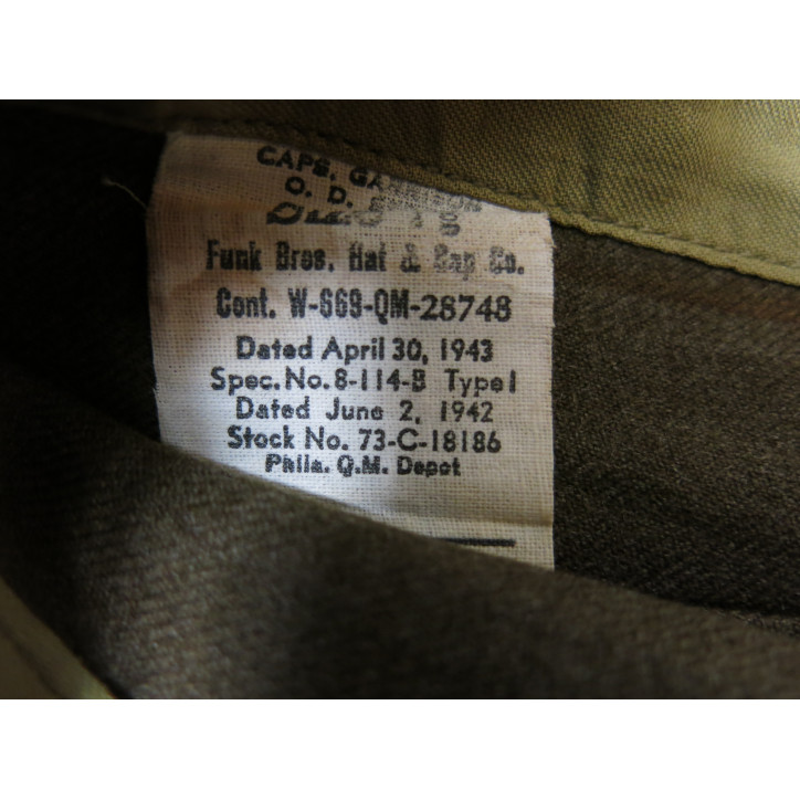 Calot original US en laine Cap Garrison daté 1943   ref 33 