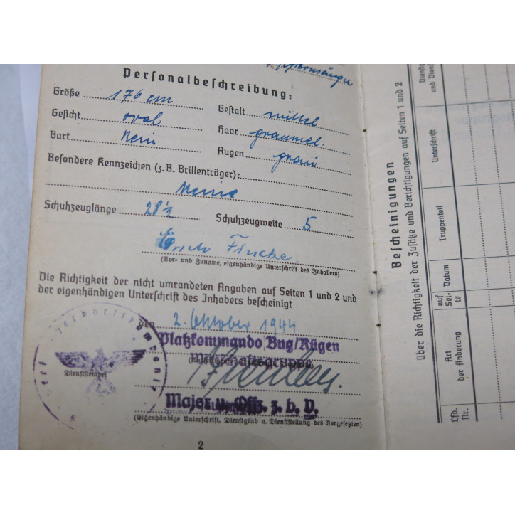 Soldbuch Allemand Luftwaffe ref 66 