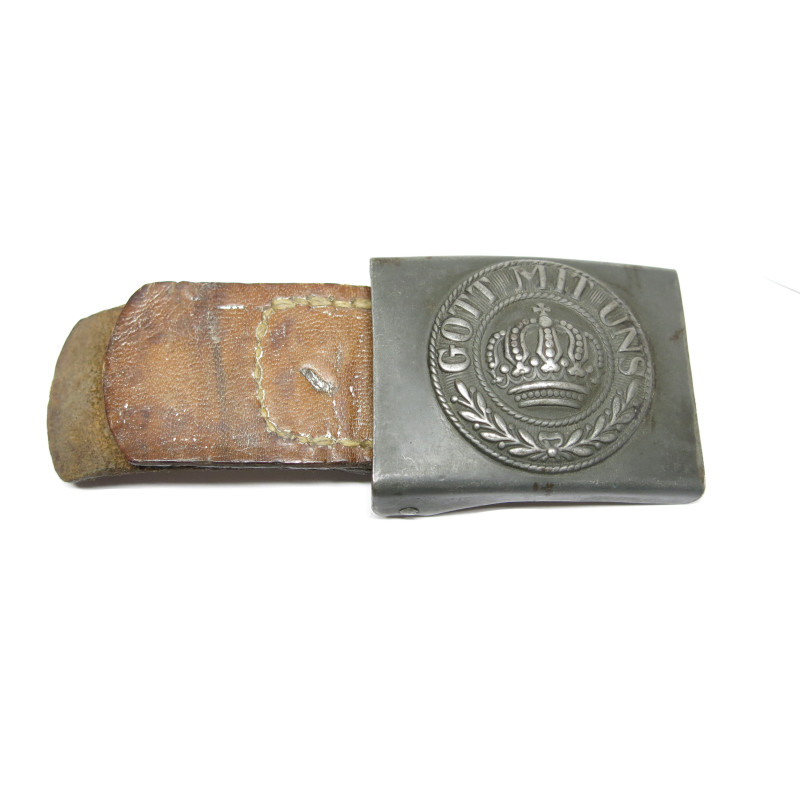 Belle boucle acier Allemande Prusse avec cuir  ww1 ref  47