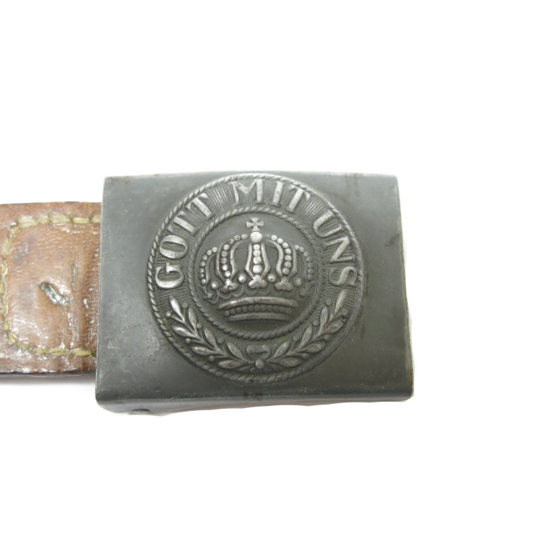 Belle boucle acier Allemande Prusse avec cuir  ww1 ref  47