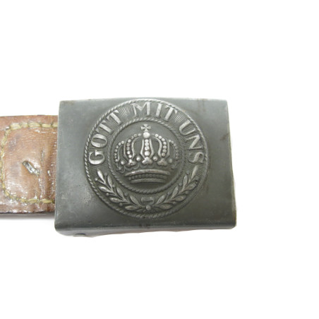 Belle boucle acier Allemande Prusse avec cuir  ww1 ref  47