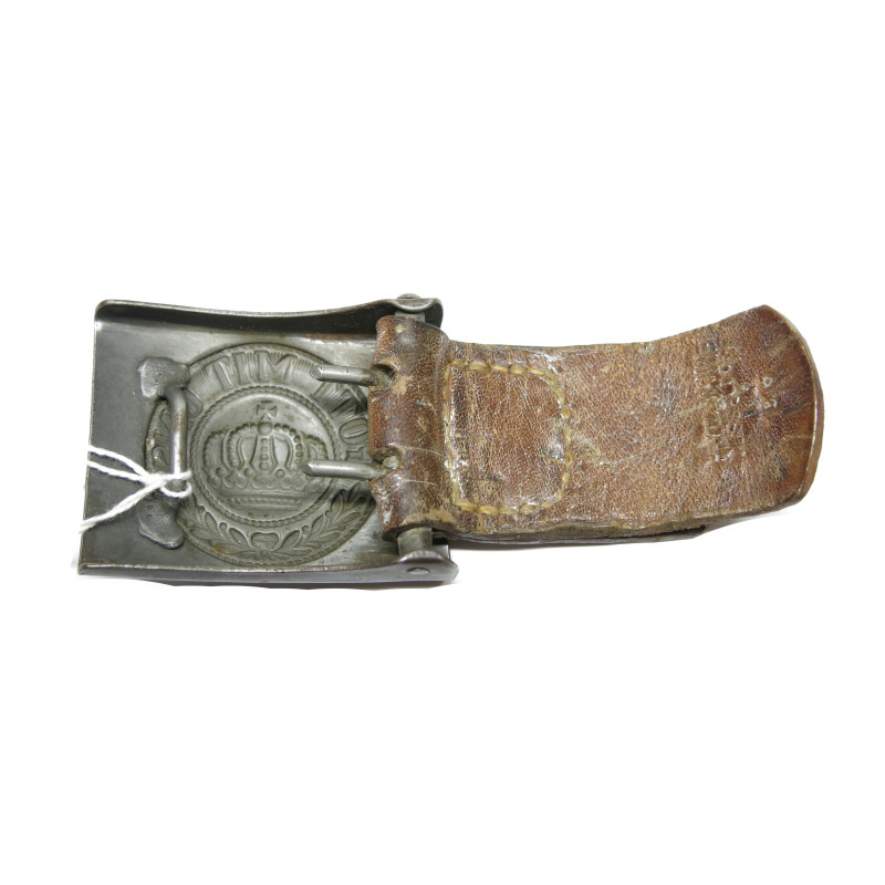 Belle boucle acier Allemande Prusse avec cuir  ww1 ref  47
