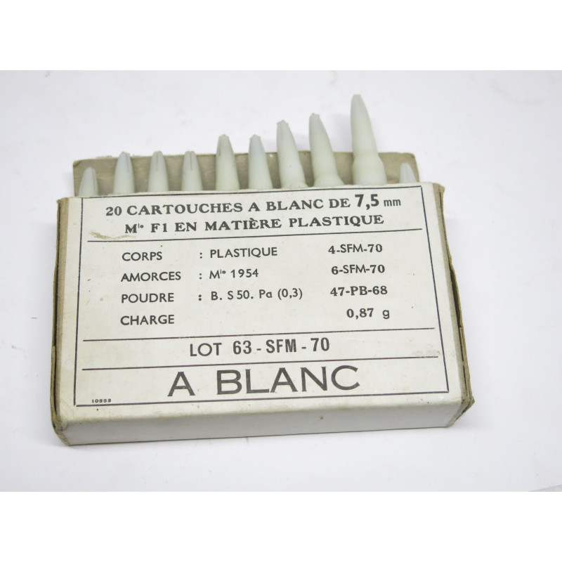 Boite de 20 cartouches a blanc 7.5 Mas ref 11