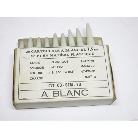 Boite de 20 cartouches plastique a blanc 7.5 Mas