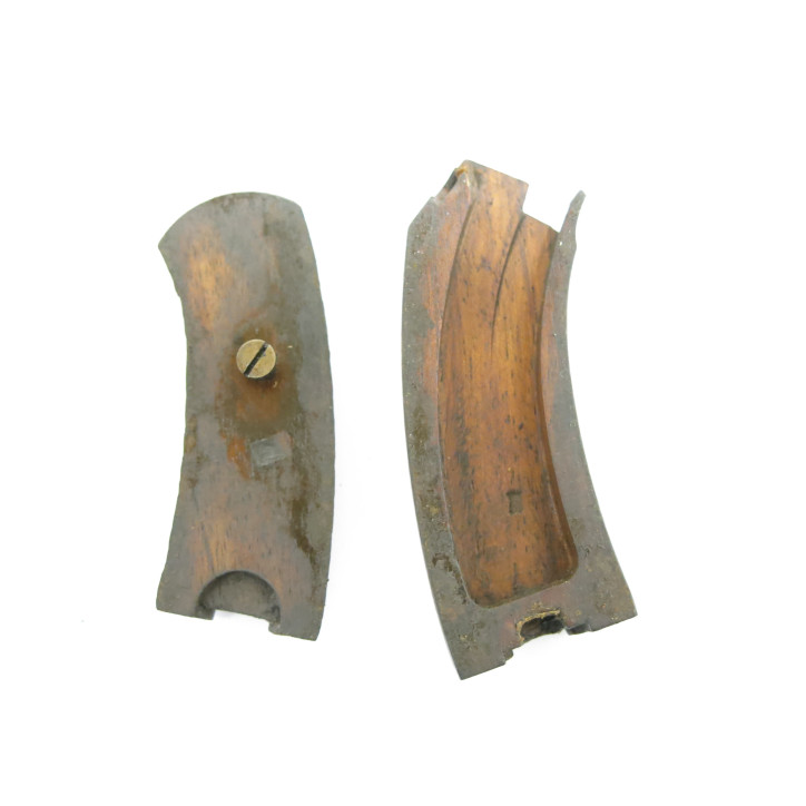 Belle paire de plaquettes de crosse originale revolver 1892 ref 168 