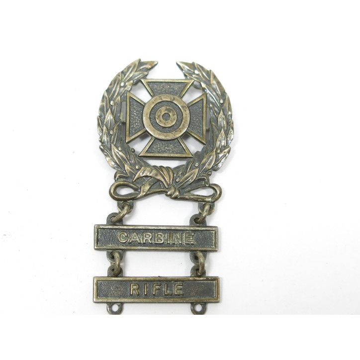 Badge qualification expert tireur - Carbine - Rifle US Army 39/45 ref 723 
