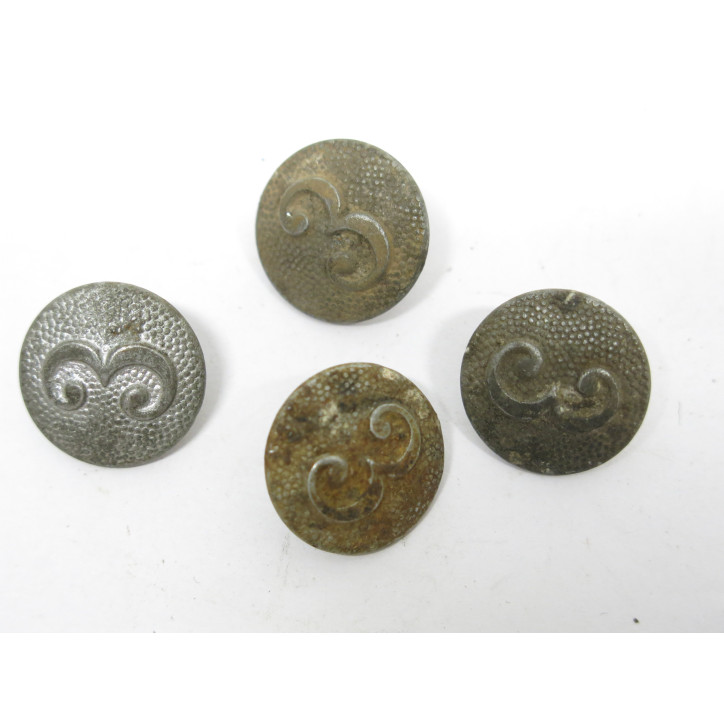 Lot de 4 boutons originaux Allemand veste Wh Ref  42