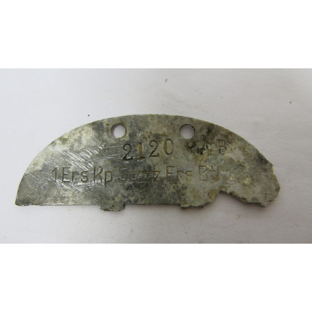 Demi plaque identification originale Allemande Normandie Ref 360