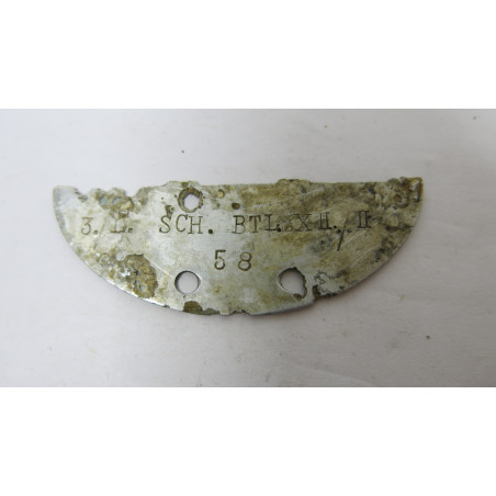 Demi plaque identification originale Allemande Normandie Ref 350