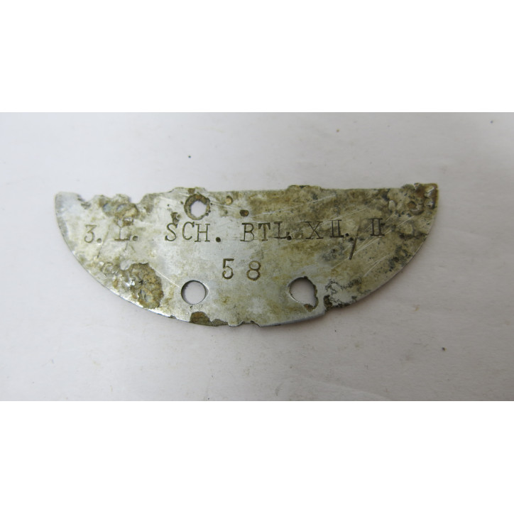 Demi plaque identification originale Allemande Normandie  Ref 350