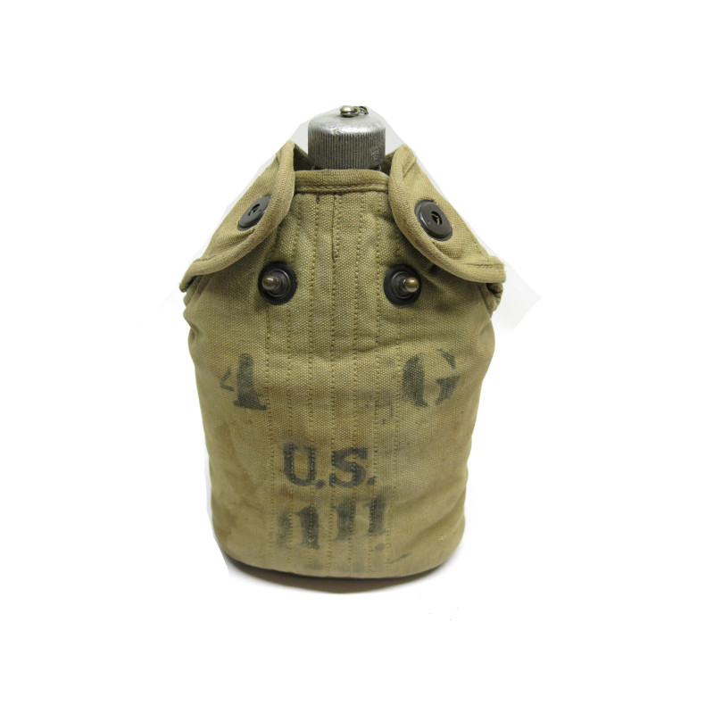 Gourde originale US 1918 complète avec quart et housse ref 753 