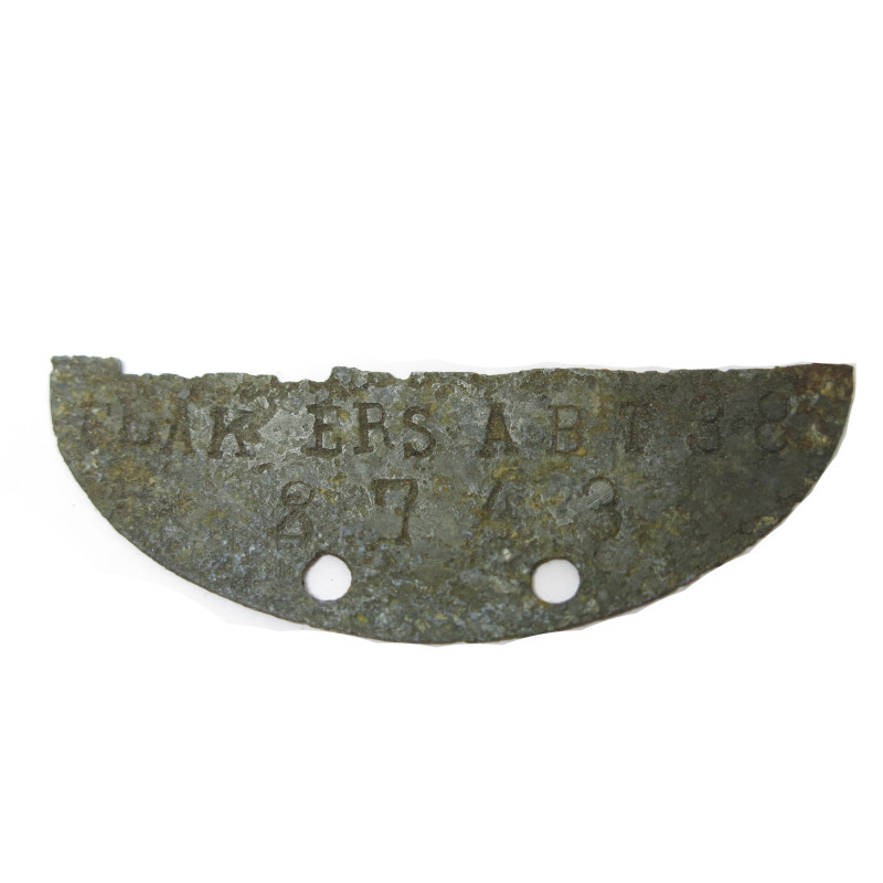 Demi plaque FLACK identification originale Allemande Normandie  Ref 401