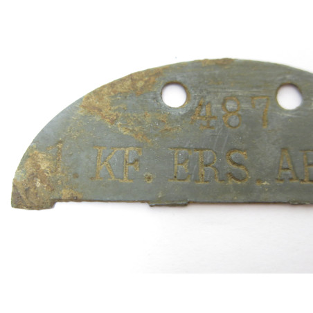 Demi plaque identification originale Allemande Normandie Ref 402