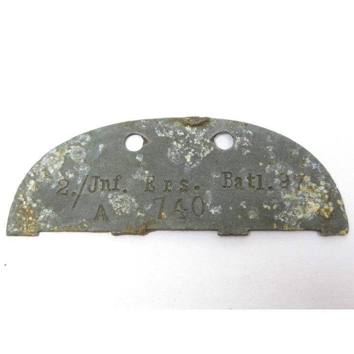 Demi plaque identification originale Allemande Normandie  Ref 403