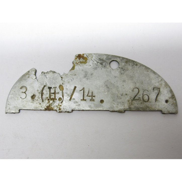 Demi plaque identification originale Allemande Normandie  Ref 404