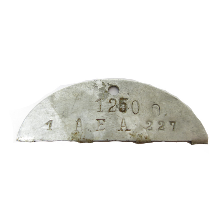 Demi plaque identification originale Allemande Normandie  Ref 460