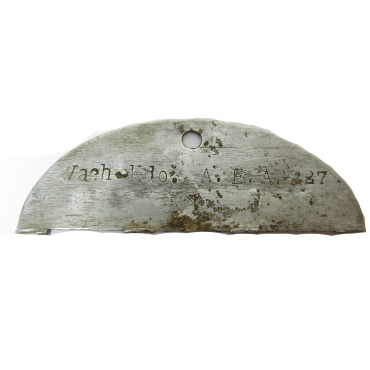 Demi plaque identification originale Allemande Normandie  Ref 460