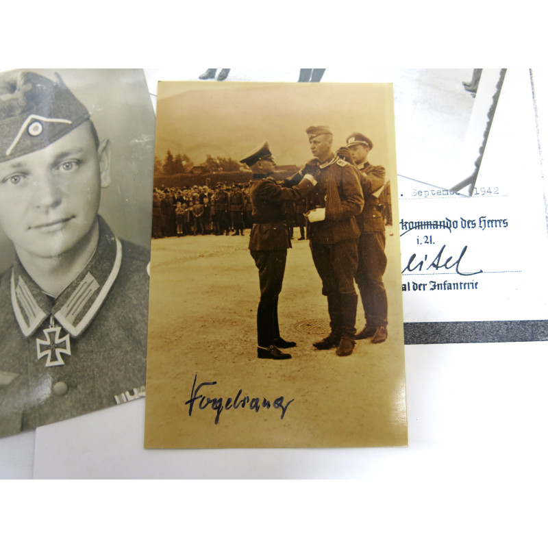 3 Photos dédicacées  Ritterkreuz 1942 soldat Vogelsang   ref  120 
