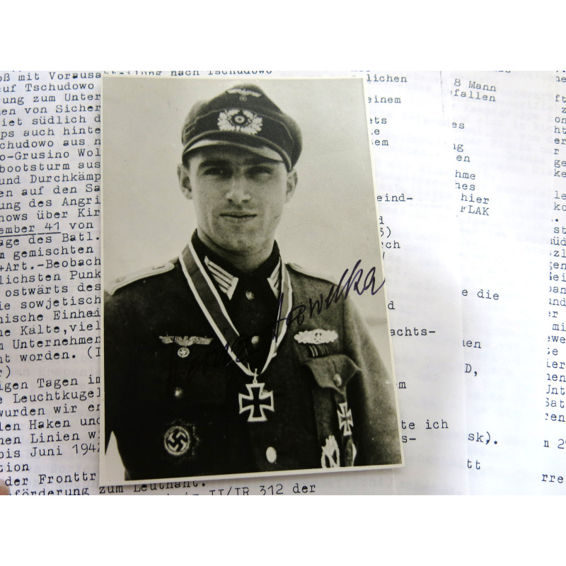 1 Photo dédicacée  Ritterkreuz 1941 soldat Heinz Hawelka    ref  122 