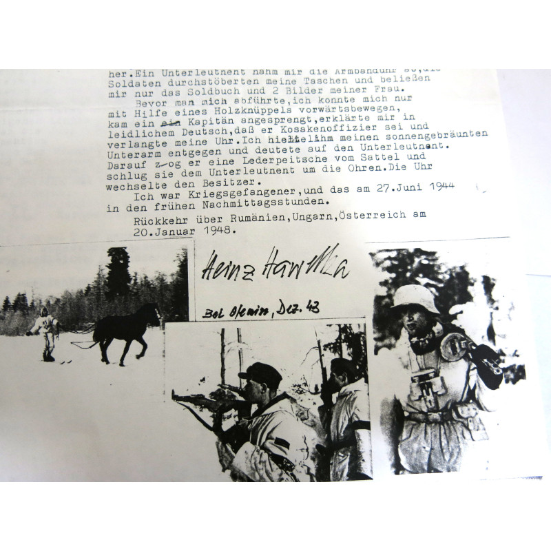 1 Photo dédicacée  Ritterkreuz 1941 soldat Heinz Hawelka    ref  122 