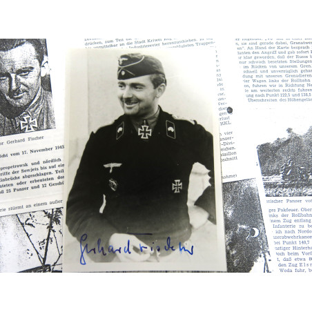 1 Photo Panzer division dédicacée  Ritterkreuz 1941 soldat  Fischer Gerhard   ref  124