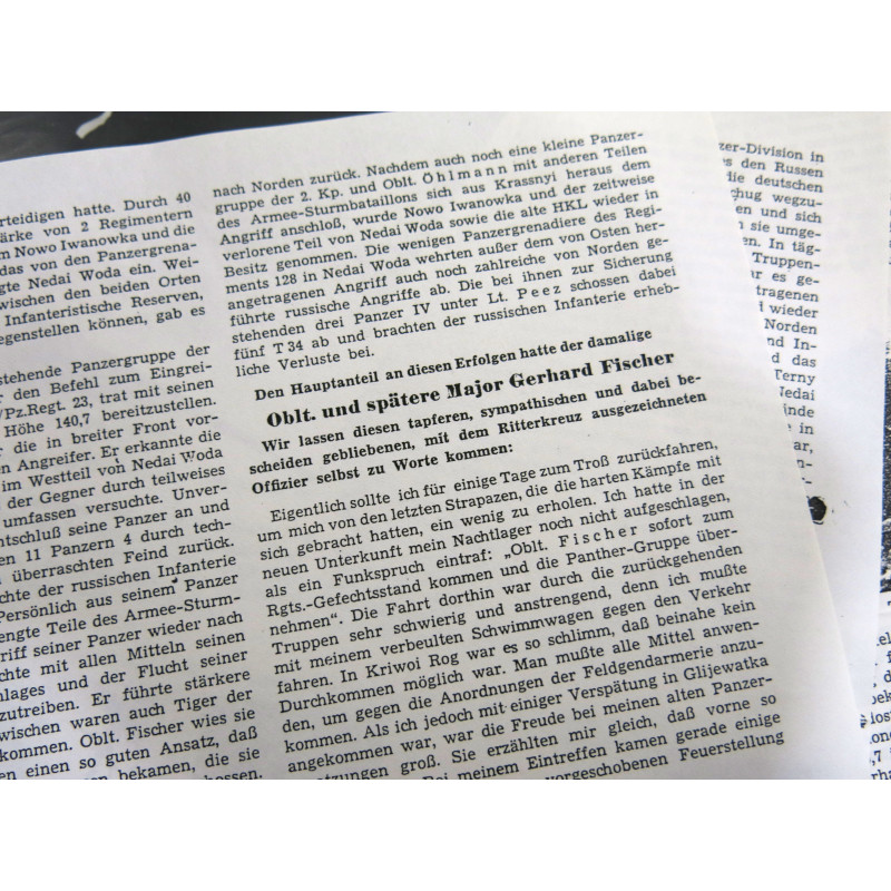 1 Photo Panzer division dédicacée  Ritterkreuz 1941 soldat  Fischer Gerhard   ref  124