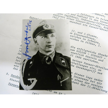 1 Photo Panzer division dédicacée  Ritterkreuz  soldat  Horst Zobel    ref  125