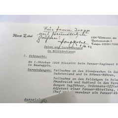 1 Photo Panzer division dédicacée  Ritterkreuz  soldat  Horst Zobel    ref  125