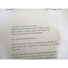 2 Photos Panzer division dédicacées  Ritterkreuz  soldat Ludwig Bauer    ref  126