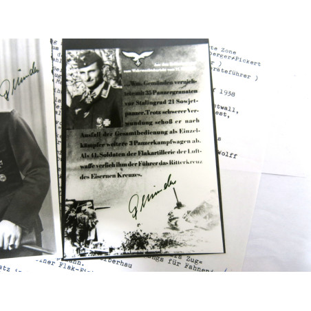 2 Photos Luft dédicacées  Ritterkreuz  soldat Otto Gemunden    ref  127