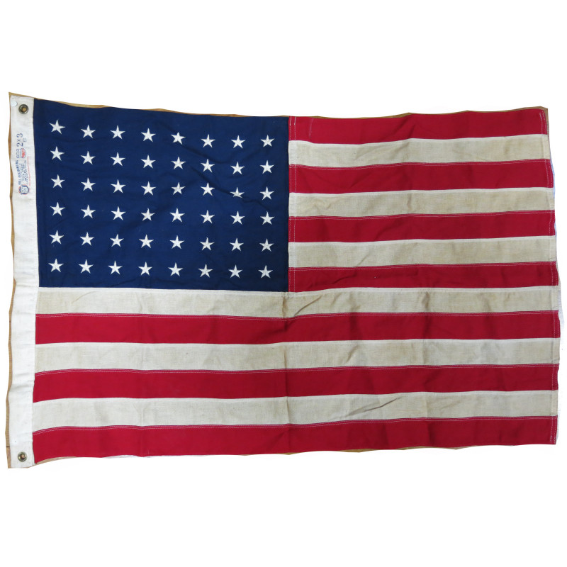 Drapeau Américain original 48 étoiles WW2  dim 0.95 x 0.60 m  ref 800