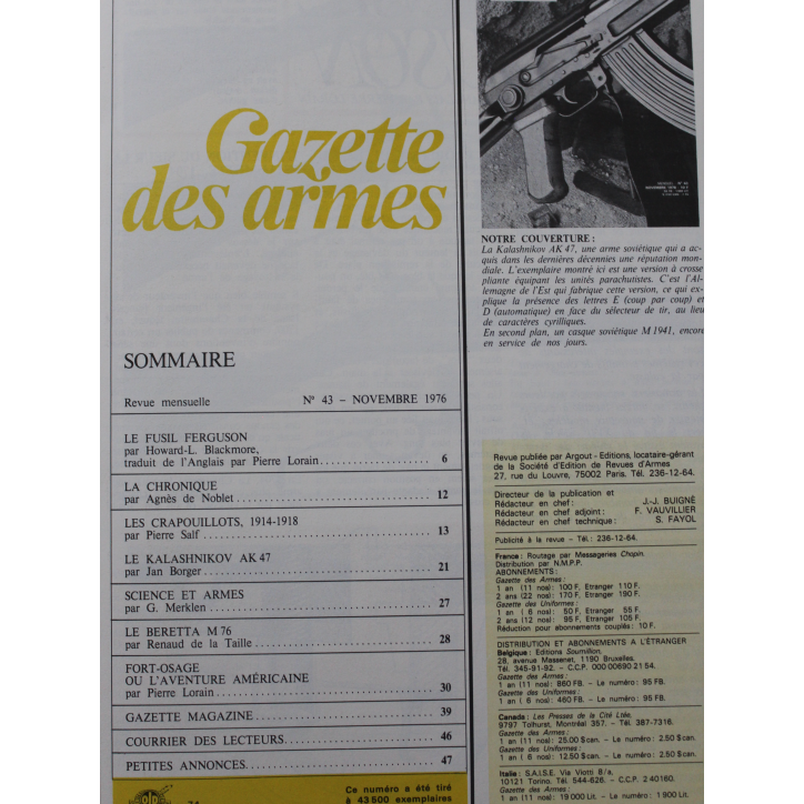 Album Gazette des Armes VI : du No 42 à 47