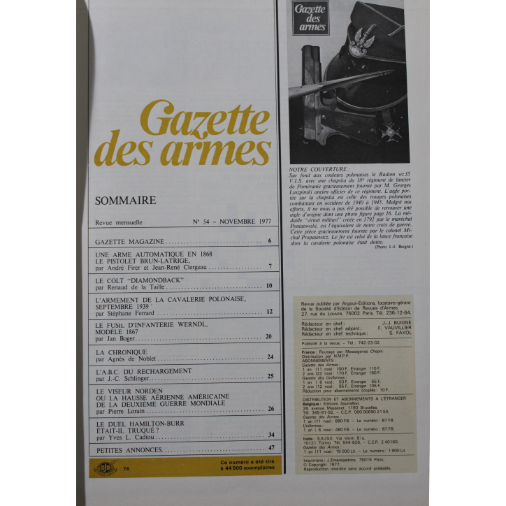 Album Gazette des Armes IX : du No 54 à 59