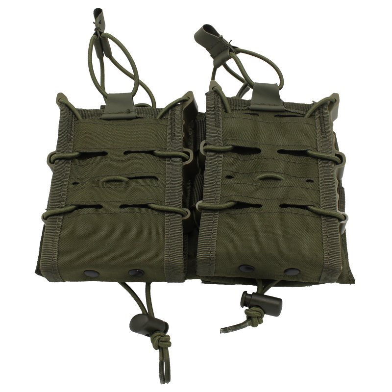 Porte chargeurs double tactique renforcé vert