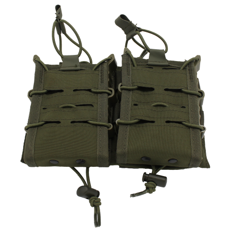 Porte chargeurs double tactique renforcé vert