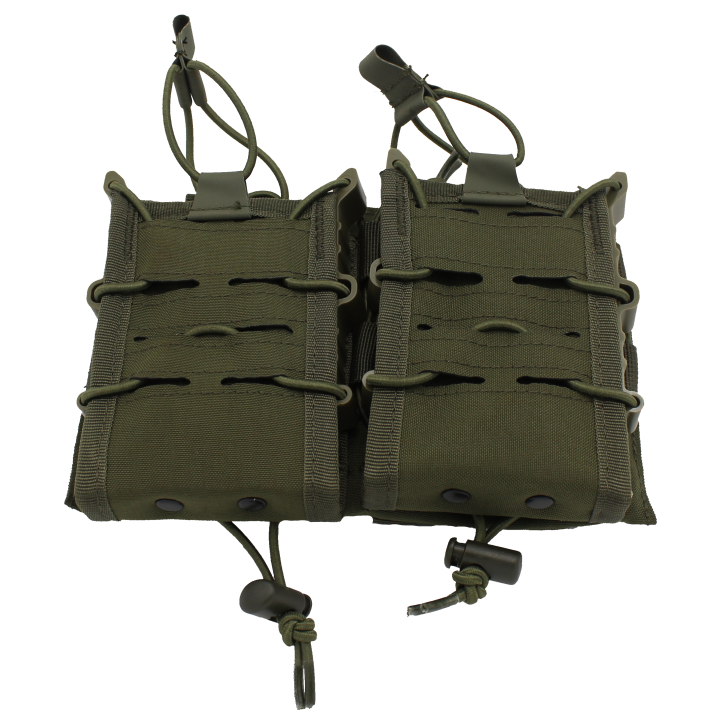 Porte chargeurs double tactique renforcé vert