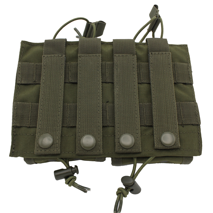 Porte chargeurs double tactique renforcé vert