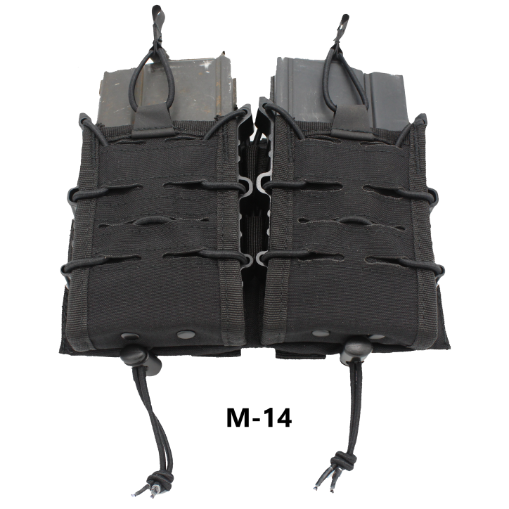 Porte chargeurs double tactique renforcé vert