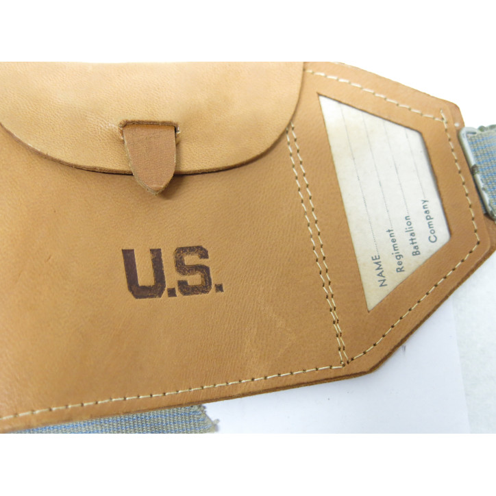 Superbe ceinture cuir officier porte dollars  US originale 39/45 ref 23