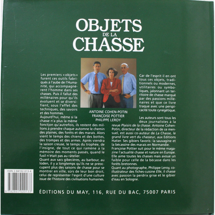 Livre Objets de la Chasse de Cohen-Potin et Pottier