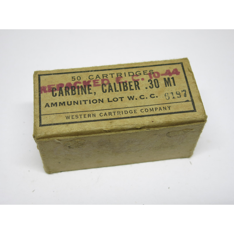 Boite pleine 1944  originale de 50 cartouches carabine USM1  WCC 1944 