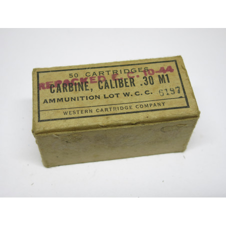 Boite pleine 1944  originale de 50 cartouches carabine USM1  WCC 1944 
